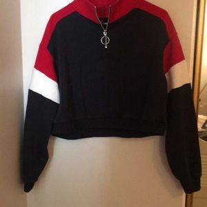 Cropped quarter zip up